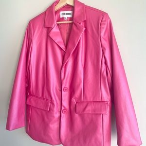Steve Madden Pink Faux Leather Blazer
